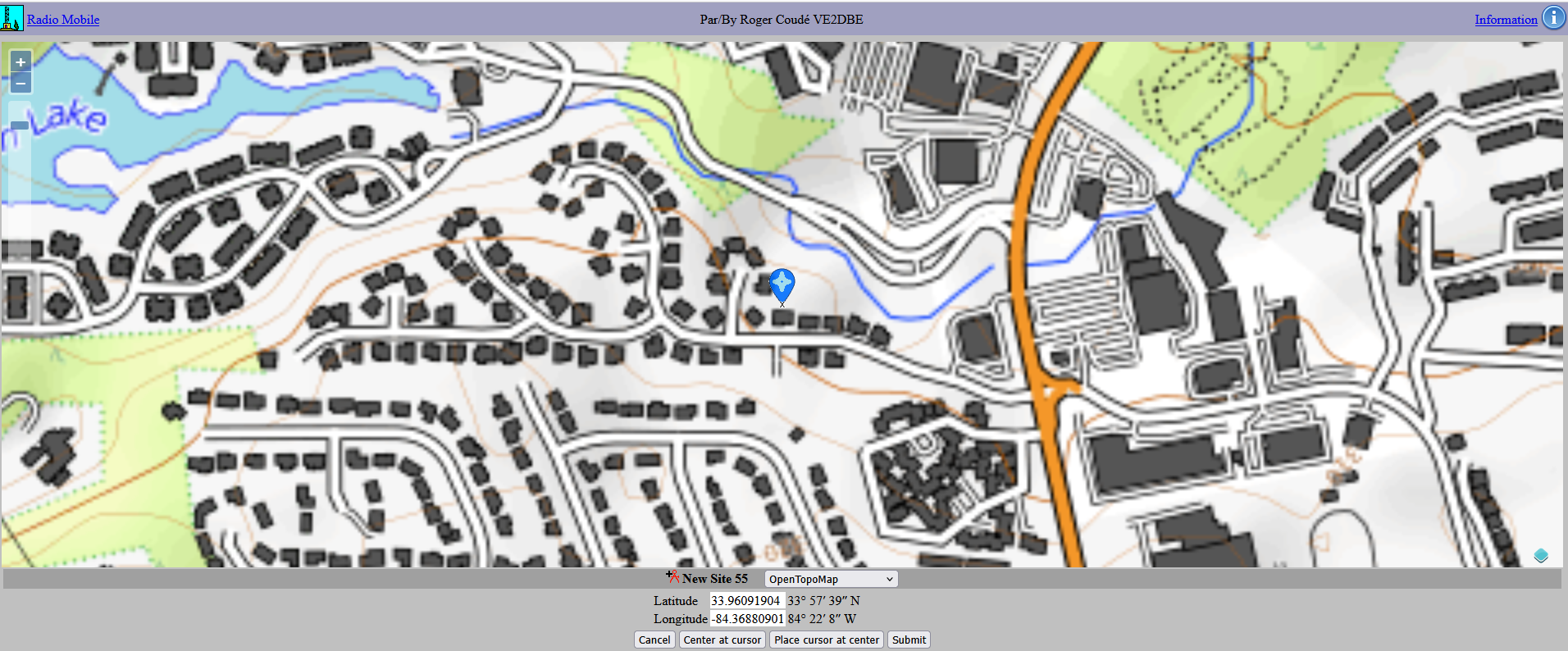 RadioMobile Map, zoomed in